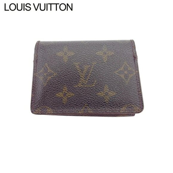 LOUIS VUITTON Card Case Monogram Beige Monogram Canvas Authentic Used - Picture 1 of 10